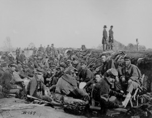 Union troops in the trenches at Chancellorsville