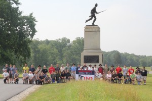 Forty-seven Civil War reenactors representing the 1st Minnesota Volunteer Infantry arrive at the Gettysburg National Military Park in preparation for this weekends Civil War reenactment, and next week's official commemorative observances of the 150th Anniversary of the important battle.