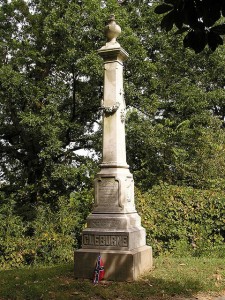 Patrick Ronayne Cleburne's grave marker at the Confederate Cemetery in Helena, Arkansas.